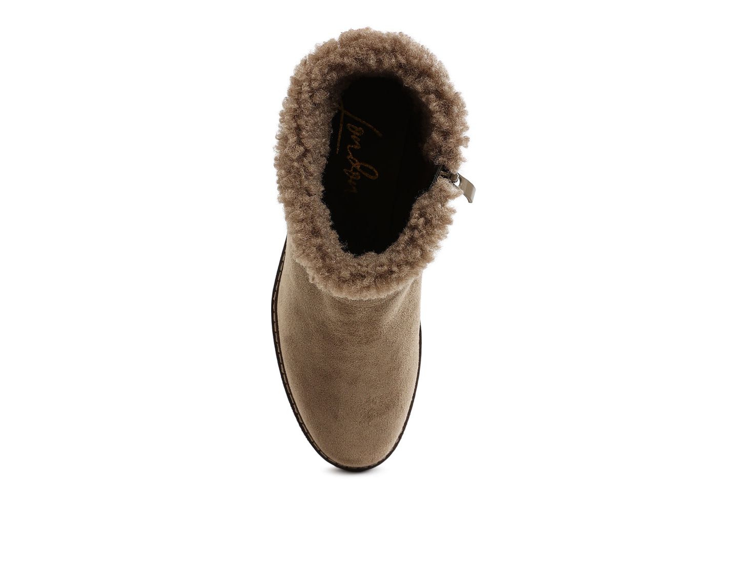 Женские ботинки London Rag Big horn Faux Fur Harness, цвет: Бежевый / Хаки — фото 7