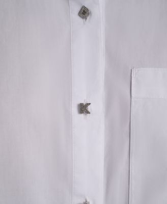 Women's Long-Sleeve Button Front Poplin Shirt