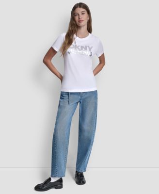 Women's Crew Neck Stacked Rhinestone T-Shirt