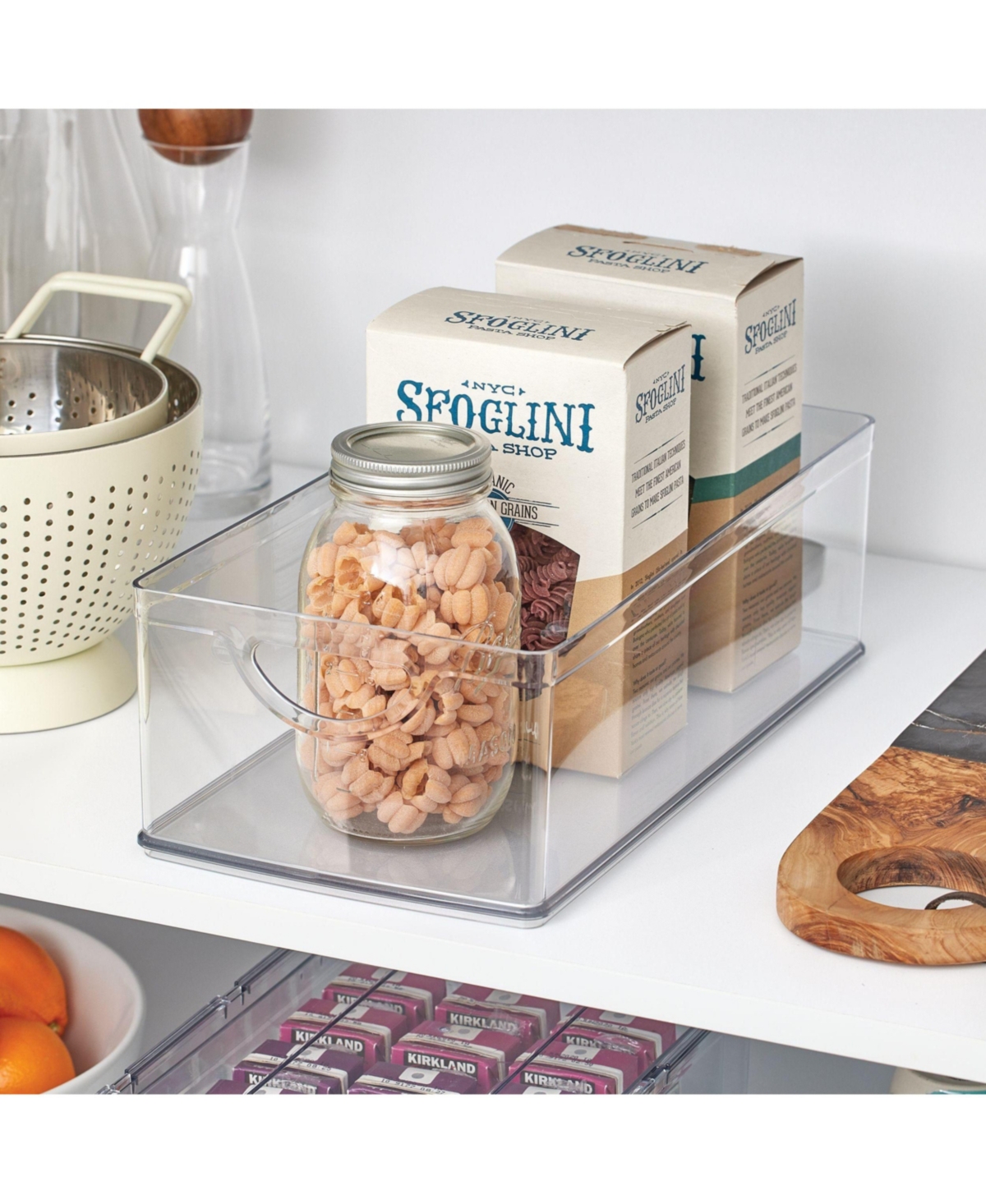 iDesign Plastic Kitchen Cabinet Storage Bins - Set of 2 - Clear