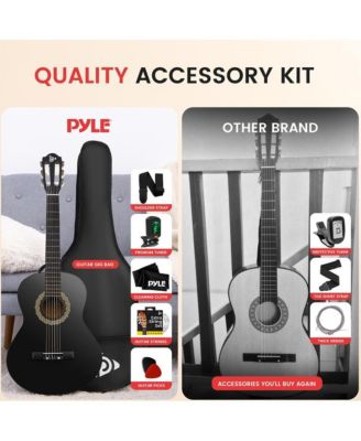 34" 6-String Classic Guitar with Digital Tuner and Accessory Kit (Black