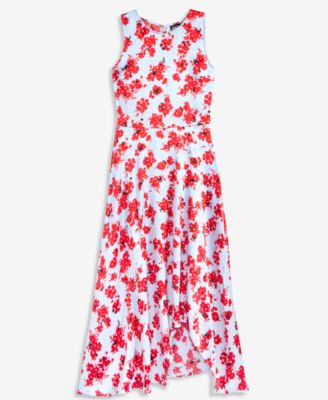 Women's Printed Sleeveless Asymmetrical-Hem Dress