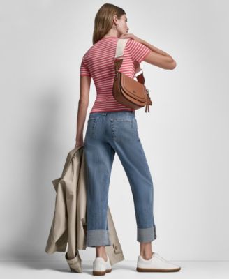 Women's High-Rise Seamed Classic Straight Leg Jeans