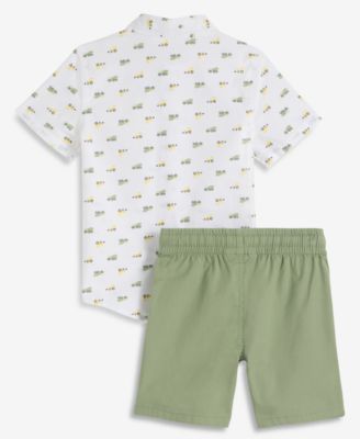 Epic Threads Toddler Boys' 12M-5T Cotton Printed Shirt & Shorts, 2-Piece Set