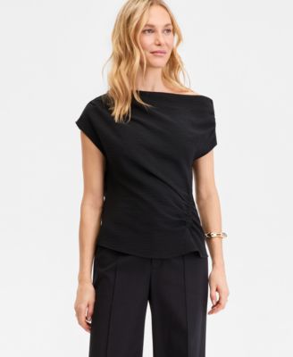 Women's Short Sleeve Asymmetric Blouse