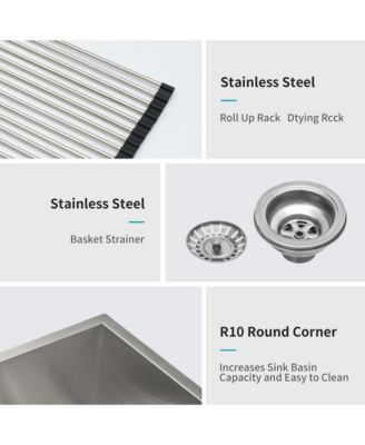 36x20x9 Inch Double Bowl 6040 Farmhouse Sink 16 Gauge T304 Stainless Steel Apron Front With Two 9 Inch Deep Basin