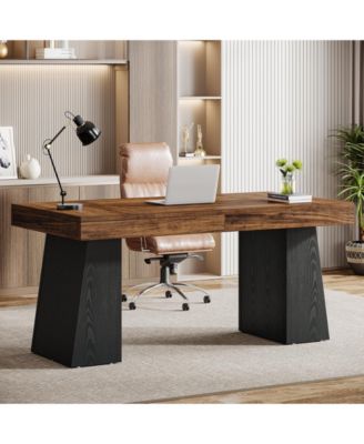 55" Executive Wooden Desk with Double Pedestal