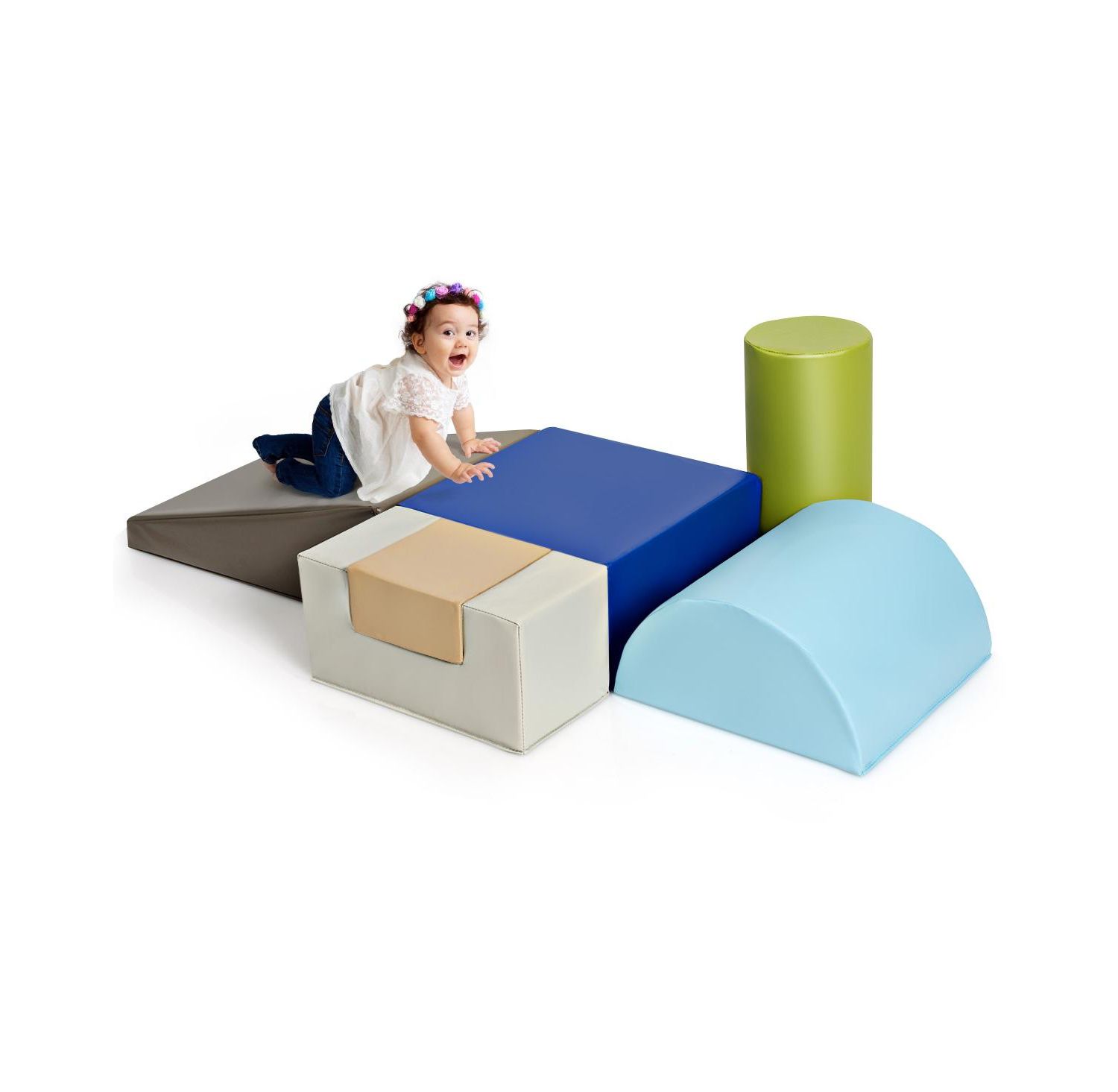 Baby & Toddler Soft Foam Indoor 6-Piece Climb Crawl Play Set
