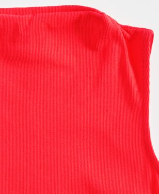 Women's High-Neck Rib-Knit Sleeveless Top