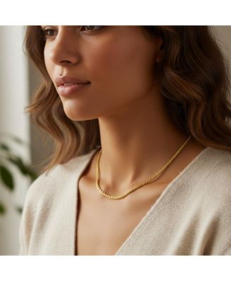 Timeless Solid Strong 2MM Yellow 14K Gold Sparkling Twist Cable Rope Chain Necklace