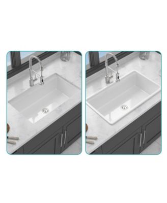 Porcelain Ceramic Single Bowl Dual Mount Undermount Workstation Kitchen Sink
