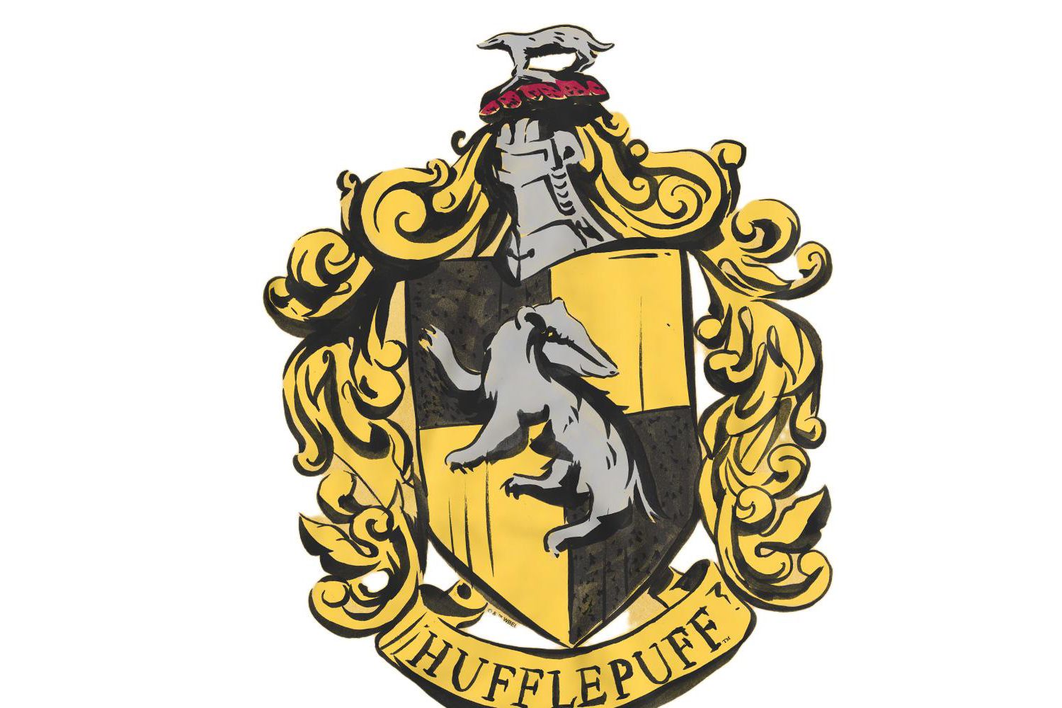 Men's Drawn Hufflepuff Crest T Shirt