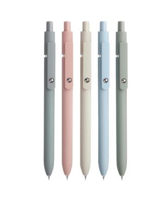 5Pcs Gel Pens, 0.5mm Black Ink Pens with Smooth Writing, Quick Dry Aesthetic Pens for Journaling and Note Taking (Morandi)