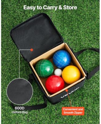 Outdoor Bocce Ball Game Set with Resin Balls Carry Bag and Accessories