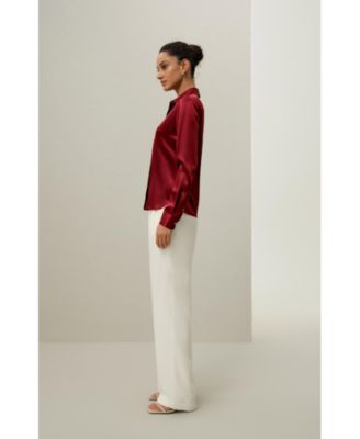 Women's Elegant Silhouette Silk Shirt