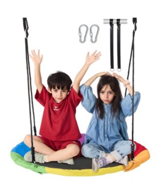 Tree Swing, 40" Saucer Swing, 750-Lb Capacity, 900D Oxford Seat, Hanging Straps & Adjustable Ropes