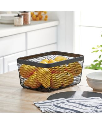 Metal Mesh Pantry Basket for Kitchen Storage - Set of 4 - Black