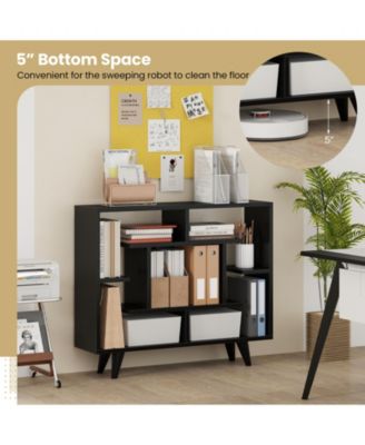 Geometric Bookcase with Anti-Tipping Kit and Storage Shelving