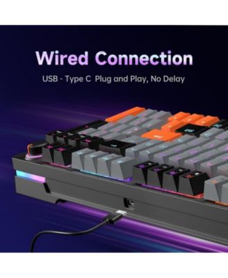 Mechanical Gaming Keyboard,68-Key Hot Swappable Red Switch,Wired RGB Backlit for PC/Laptop – for Gamers & Workers