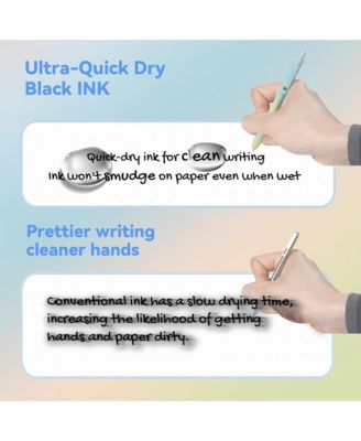 5Pcs Gel Pens, 0.7mm Black Ink Pens with Retractable Fine Point, Writing Supplies for Journaling and Note Taking (Gradient)