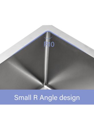 17inch Undermount Sink 16G T304 Stainless Steel Single Bowl 17x19x10inch 10inch Deep Bar Prep Sink with Full Accessories
