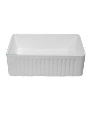 30x18x10inch White Farmhouse Sink Apron Front Porcelain Ceramic Reversible Single Bowl