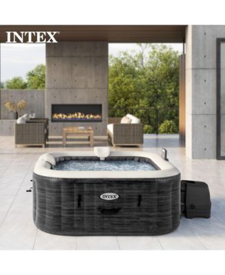 PureSpa Greystone Deluxe 4 Person Inflatable Hot Tub Square Spa, 69" x 28"