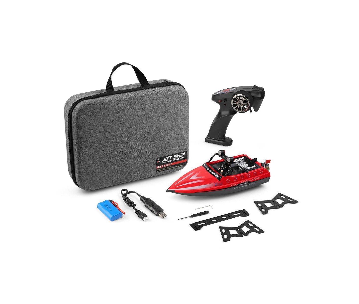 Детская игрушка Bruce & Shark WL917 2.4GHz High-Speed RC Jet Speedboat, цвет: Красный — фото 5