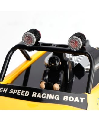 2.4GHz RC Jet Speedboat, 10 mph High-Speed Racing Boat with Safe Enclosed Propeller