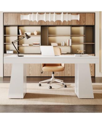 55" Executive Wooden Desk with Double Pedestal