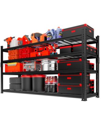 4-Tier 60 in W x 60 in H x 24 in D Adjustable Heavy Duty Metal Shelving Unit