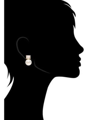 Cubic Zirconia and Pearl Drop Stud Earring