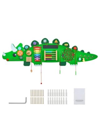 Dinosaur Activity Wall Busy Board Panels, 11 Activities, Montessori Sensory Wall Toy for Kids 3-12 Years