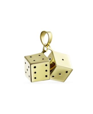 14K Yellow Gold Lady Lucky Gamblers Dice Pendant Charm