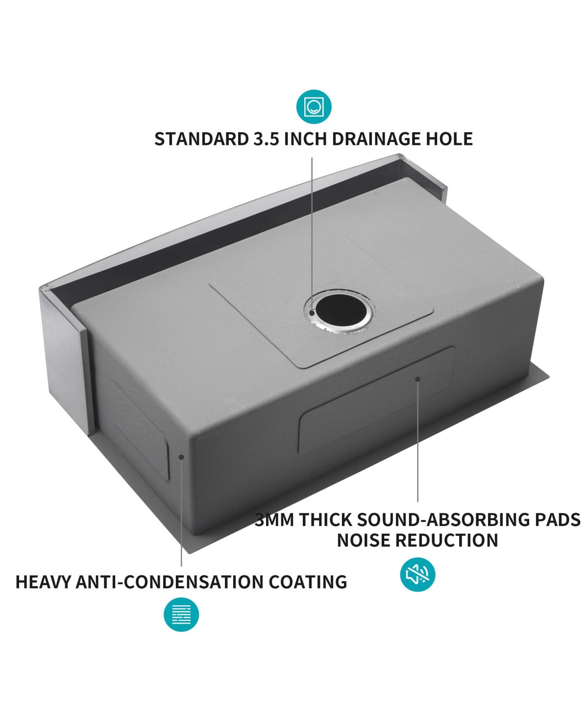 flynama 33x21x10inch Brushed Nickel Farmhouse Kitchen Sink Stainless Steel Apron Front 16 Gauge