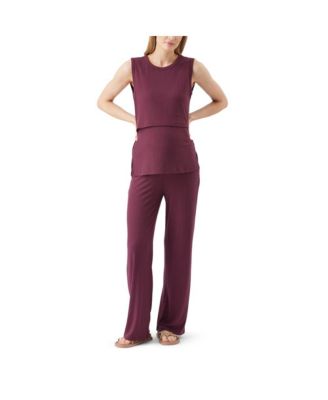 Maternity Ripe Peter Rib Nursing Tank Maroon