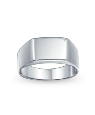 Simple Rectangle Initial Monogram Signet Ring  .925 Sterling Silver