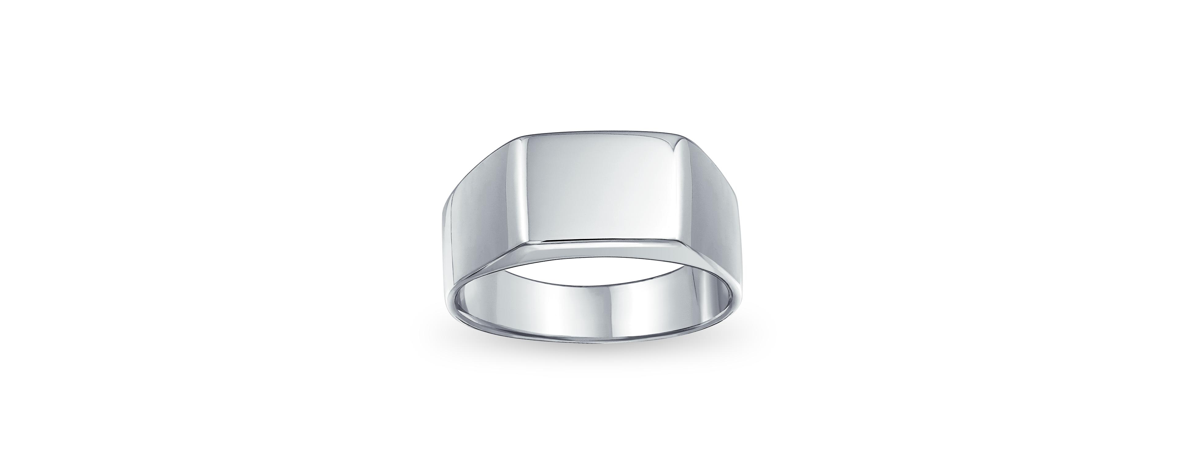 Bling Jewelry Simple Rectangle Initial Monogram Signet Ring .925 Sterling Silver
