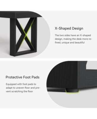 Rectangle Dining Table for 4-6 People, Farmhouse Thick Appearance Design, Rectangular Kitchen Dinner Table