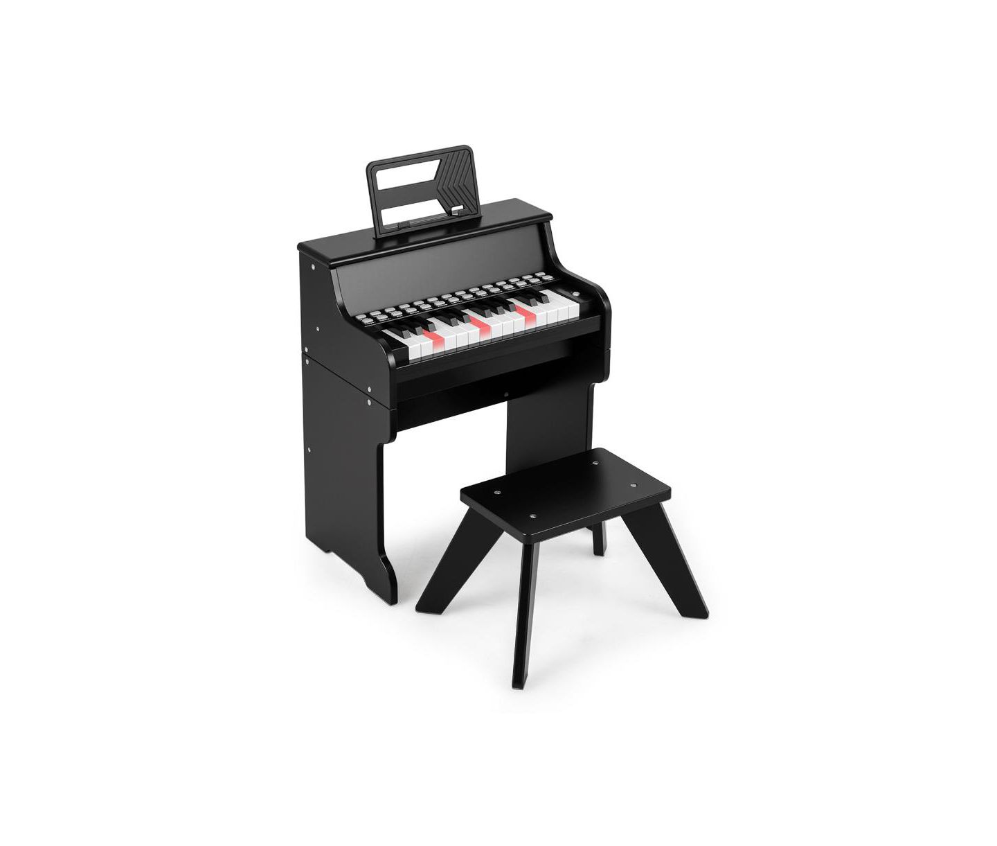 Детские игрушки Slickblue 25-Key Kids Piano Keyboard with Interactive Teaching Mode, 3-Piece Set, Ages 3+, цвет: Чёрный — фото 1