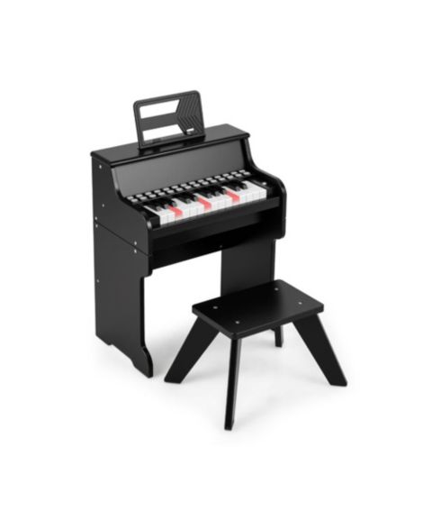 Детские игрушки Slickblue 25-Key Kids Piano Keyboard with Interactive Teaching Mode, 3-Piece Set, от 3 лет, цвет: Чёрный