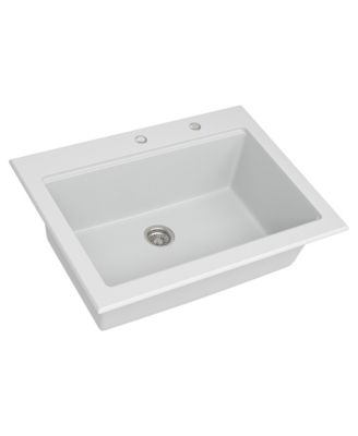 30x22x10inch White Quartz Composite Drop in Kitchen Sink Workstation Granite Deep