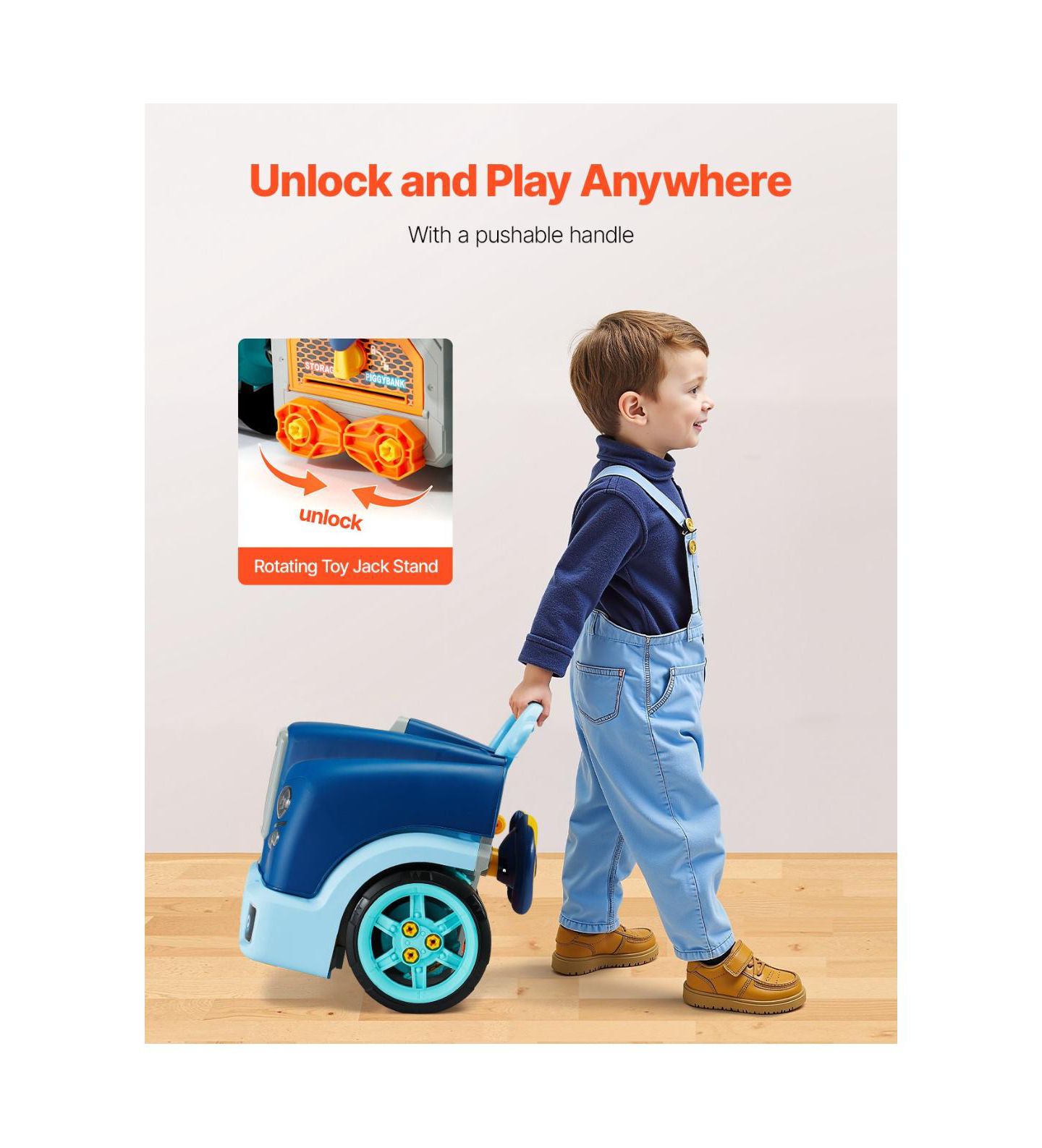 Детский игровой набор Slickblue Engine Mechanic 60-Piece Playset, Ages 3+, цвет: Синий — фото 5