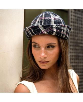 The Olive Sailor Hat in Black Tweed