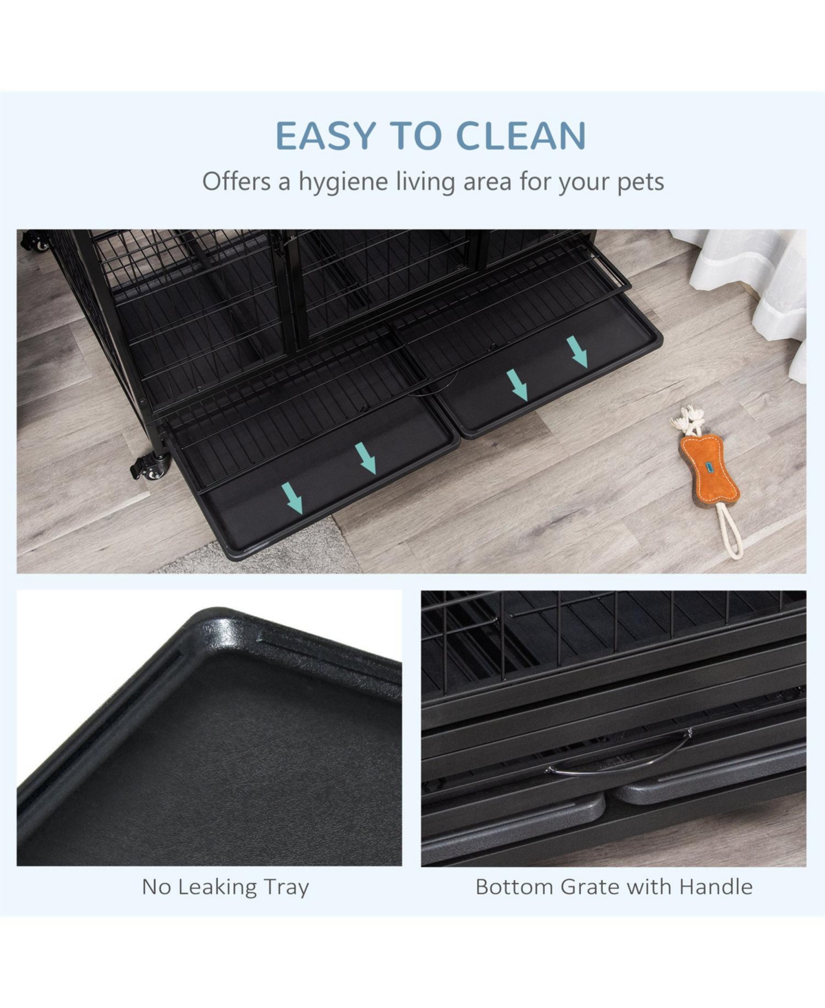 Aostirmotor Dog Crate Metal Cage Kennel