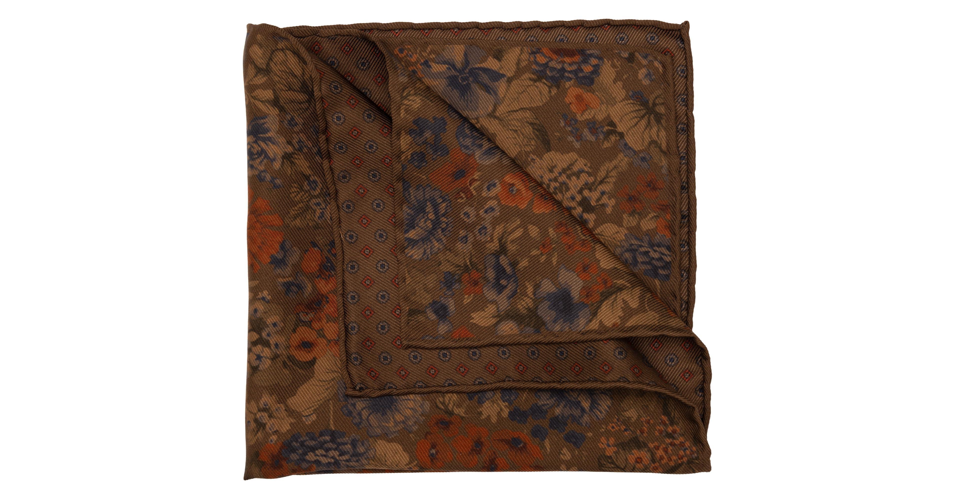 Elizabetta Men's Vico - Double Sided Silk Pocket Square for Men