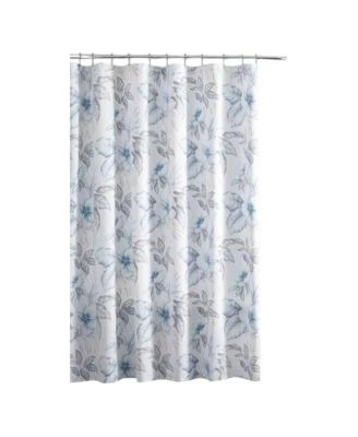72-Inch Tropical Botanical Floral Cotton Shower Curtain