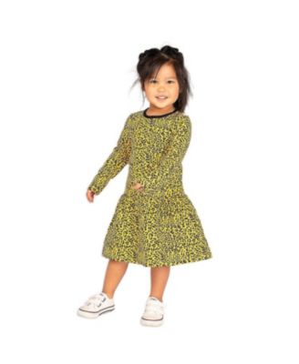 Toddler Fair Trade Organic Cotton Long Sleeve Drop Waist Dress