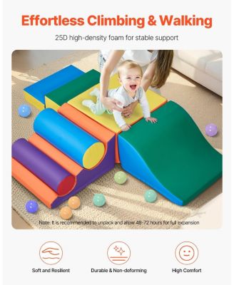 Foam Climbing Toys, 7-Piece Set, PU Leather Soft Play Blocks, Indoor Climb & Crawl Set, Easy Clean, 6M-3Y