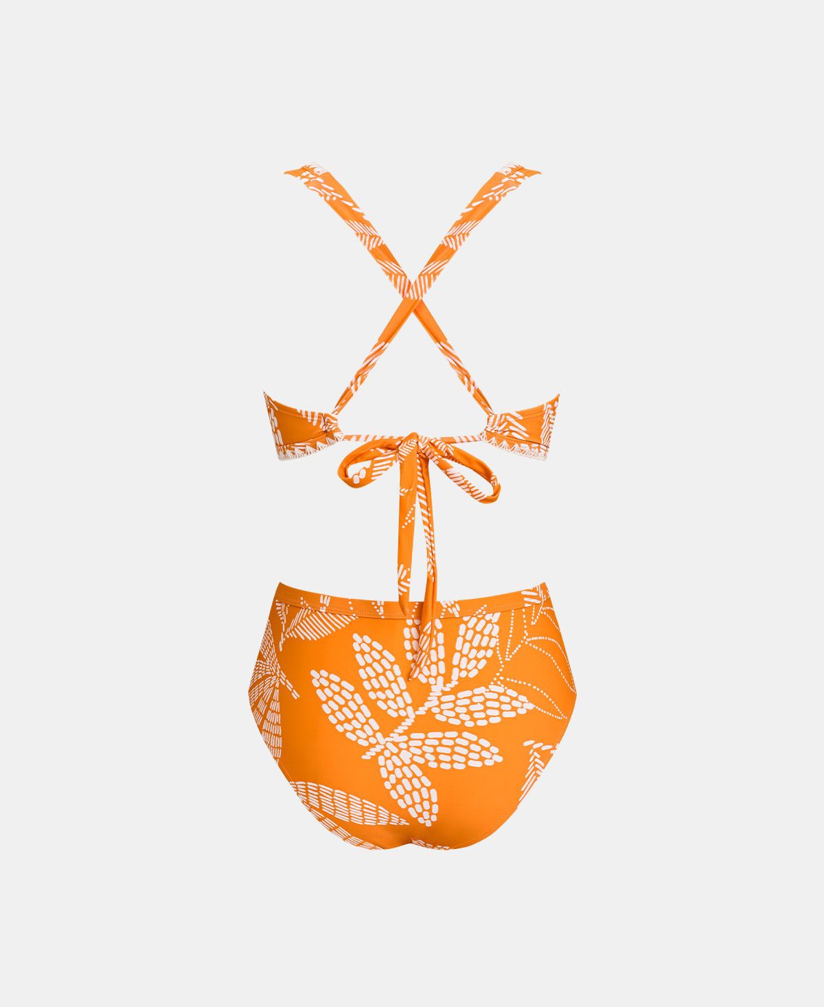 Cupshe Women's Crossback Adjustable Strap Bikini Set with High-Waist Bottom